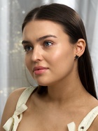 Серьги пусеты QF «Романтика», 6 пар, цветочки, чёрно-белый в серебре - Фото 2