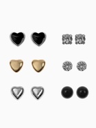 Серьги пусеты 6 пар «Романтика» сердца, цветные - Фото 1