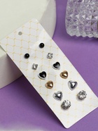 Серьги пусеты 6 пар «Романтика» сердца, цветные - Фото 8