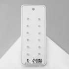 Серьги пусеты QF «Романтика», 6 пар, квадраты, белые в серебре - Фото 3