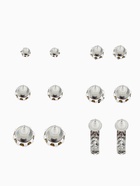 Серьги пусеты 6 пар «Романтика» круги, белые в серебре - Фото 4