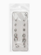 Серьги пусеты 6 пар «Романтика» круги, белые в серебре  (артикул 5358196)  большой выбор товаров оптом и в розницу по низким ценам с доставкой