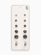 Серьги пусеты 6 пар «Романтика» круги, белые в серебре - Фото 6