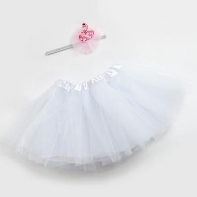 Набор для фотосессии KAFTAN «Лебедь»: юбка трёхслойная и повязка на голову, белый