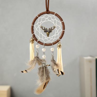 Ловец снов амулет «Паутинка с оленем», с кисточками, 18×7 см