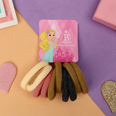 Резинки для волос Выбражулька «Синди», набор 10 шт., классика блеск