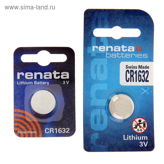 Батарейка литиевая Renata, CR1632-1BL, 3В, блистер, 1 шт. - Фото 1