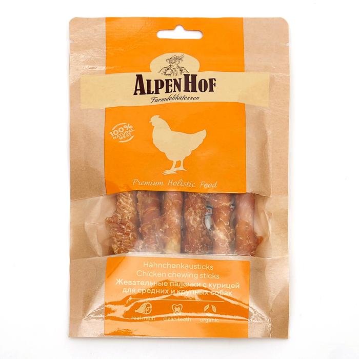 Жевательные палочки AlpenHof для собак средних и крупных пород, курица, 80 г - Фото 1