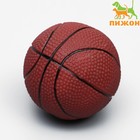 Игрушка пищащая "Мяч Баскетбол", диаметр 7,5 см, тёмно-коричневая - фото 317806432
