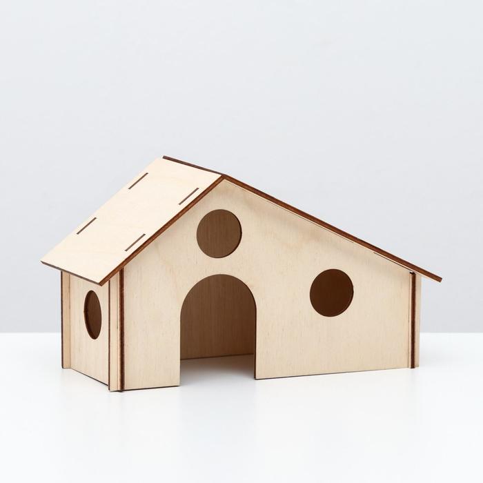 Домик для грызунов, 21.2×9.4×11.7 см, дерево - Фото 1