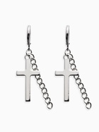 Серьги металл «Крест и цепочка», цвет серебро - Фото 2