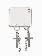 Серьги металл «Крест и цепочка», цвет серебро - Фото 3