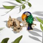 Серьги со стразами «Тукан», цветные - Фото 2