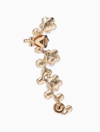 Серьга кафф «Ромашки со стразами», L=5 см, белая в золоте - Фото 5