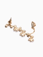 Серьга кафф «Ромашки со стразами», L=5 см, белая в золоте - Фото 6