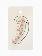 Серьга кафф «Ромашки со стразами», L=5 см, белая в золоте - Фото 7