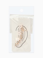 Серьга кафф «Ромашки со стразами», L=5 см, белая в золоте - Фото 9