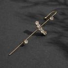 Серьга «Кафф» сквозная с большими стразами, цвет белый в золоте - фото 53128572