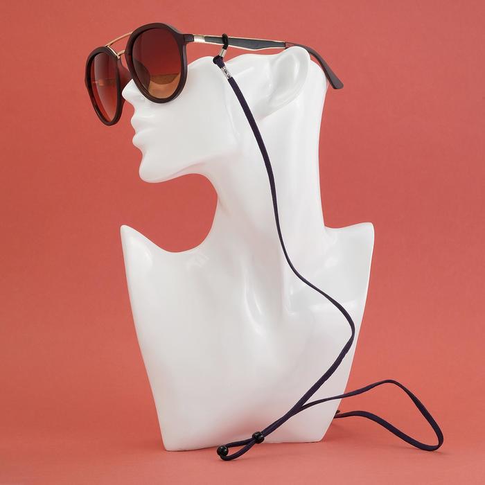 Шнурок для очков «Верёвка» две бусины, чёрные душки, чёрный - Фото 1