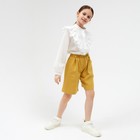 Шорты-бермуды для девочки MINAKU: Cotton collection цвет горчичный, рост 104 - фото 9231225