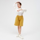 Шорты-бермуды для девочки MINAKU: Cotton collection цвет горчичный, рост 104 - Фото 2