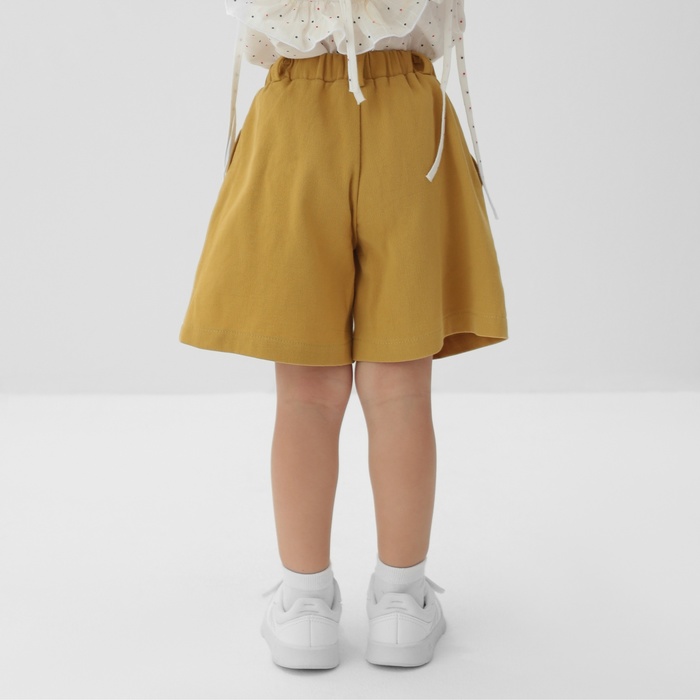 Шорты-бермуды для девочки MINAKU: Cotton collection цвет горчичный, рост 110 - фото 1908678693