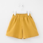 Шорты-бермуды для девочки MINAKU: Cotton collection, горчичные, рост 134 см - Фото 6