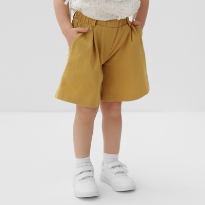 Шорты-бермуды для девочки MINAKU: Cotton collection, горчичные, рост 146 см