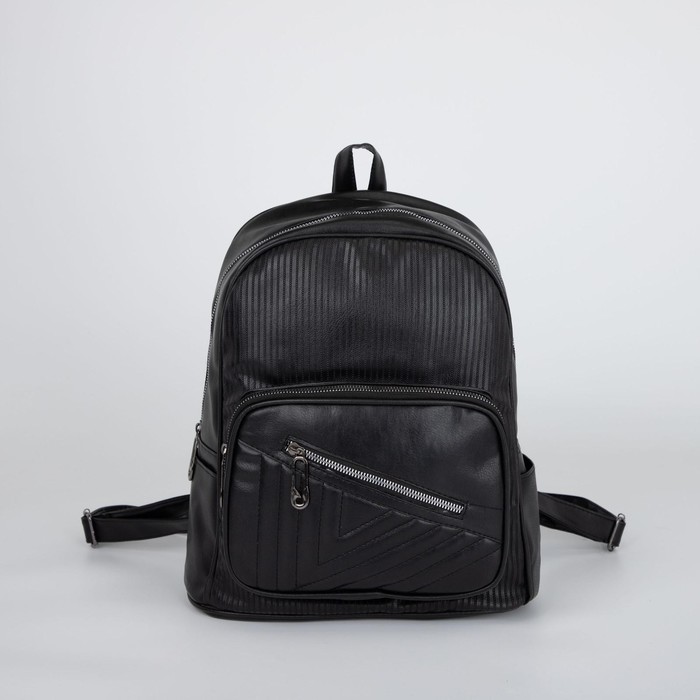 Рюкзак, отдел на молнии, наружный карман, цвет чёрный - Фото 1