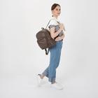 Рюкзак, отдел на молнии, наружный карман, цвет коричневый - Фото 6