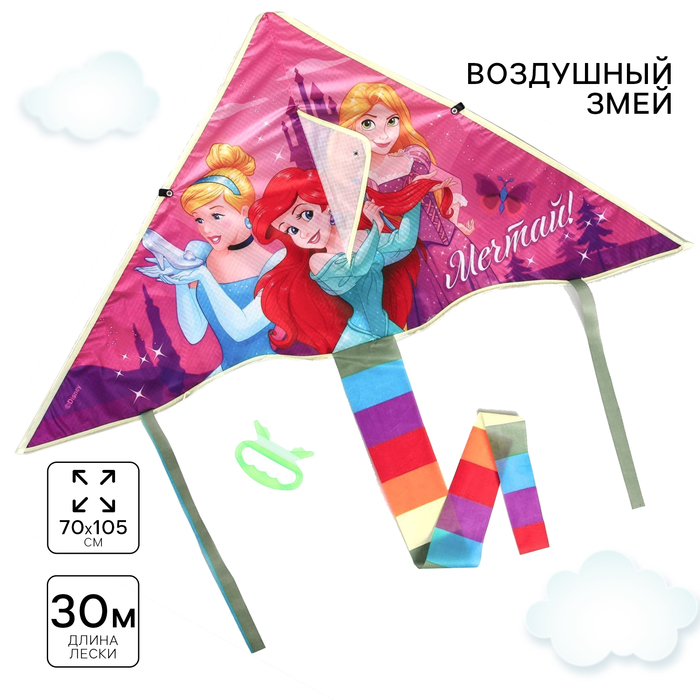 Воздушный змей «Мечтай», Принцессы, 70×105 см - Фото 1