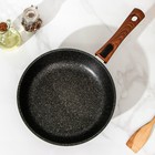 Сковорода KUKMARA Granit ultra, d=26 см, стеклянная крышка, съёмная ручка, антипригарное покрытие - Фото 2