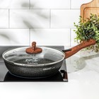 Сковорода KUKMARA Granit ultra, d=26 см, стеклянная крышка, съёмная ручка, антипригарное покрытие - Фото 7