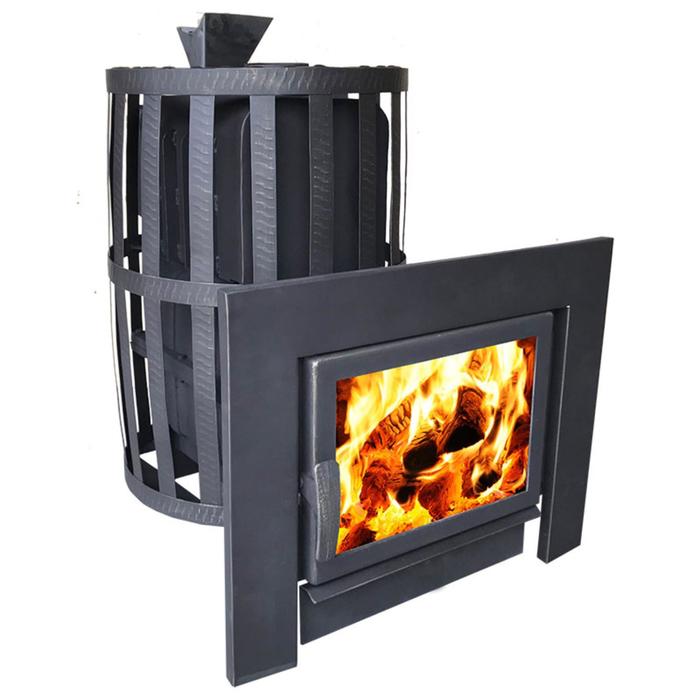 Печь банная чугунная Воевода-Флагман 20 дверца со стеклом сетка закрытая каменка 56798₽