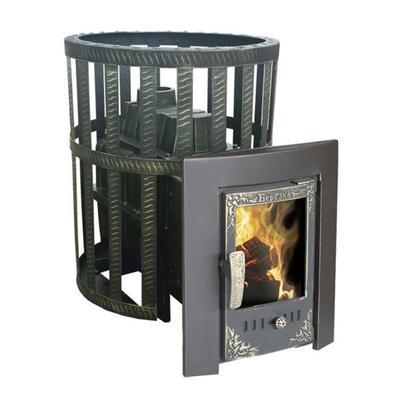 Печь для бани «Воевода 20», чугунная, дверца со стеклом, сетка