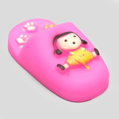 Игрушка пищащая "Тапок" для собак, 10 см, микс