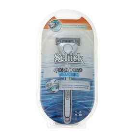 Бритвенный станок Schick Quattro Titanium + 2 сменные кассеты, 4 лезвия ...