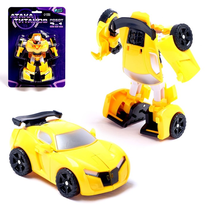 Робот «Автобот», трансформируется, цвет жёлтый - фото 1907220124