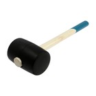 Киянка ТУНДРА, деревянная рукоятка, черная резина, 1100 г - Фото 2