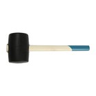 Киянка ТУНДРА, деревянная рукоятка, черная резина, 1100 г - Фото 3