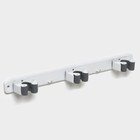 Держатель для швабр Доляна, 35×5×3 см, 3 отделения, крепление саморезы в комплекте - Фото 2