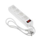 Сетевой фильтр Luazon Lighting, 4 розетки, 1.0 м, 2200 Вт, 3 х 0.75 мм2, 10 A, 220 В, белый - Фото 2
