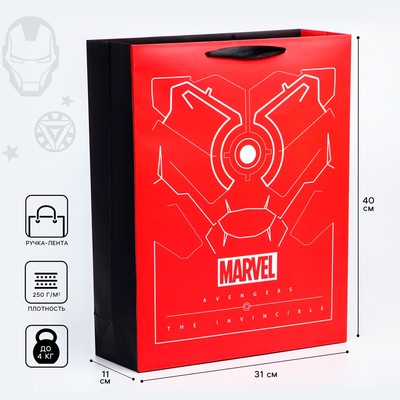 Пакет подарочный "Tony Stark" 31х40х11 см, упаковка, Мстители