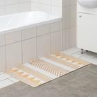 Коврик для ванной Доляна «Гава», 60×100 см, цвет бежево-белый - Фото 1