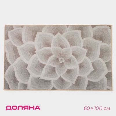 Коврик для дома Доляна «Фло», 60×100 см, серый