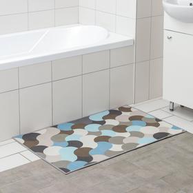 Коврик Доляна «Конфетти», 60×100 см, бежево-синий