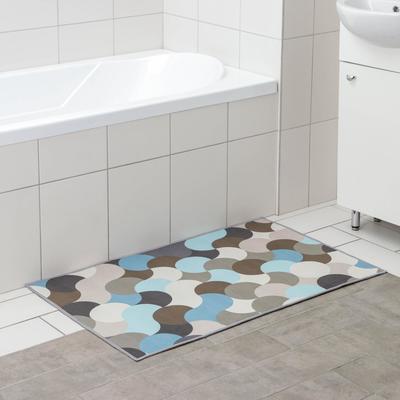 Коврик Доляна «Конфетти», 60×100 см, бежево-синий