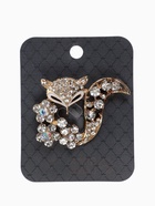 Брошь «Лиса» в цветах, цвет белый в золоте - Фото 5