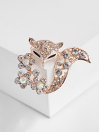 Брошь «Лиса» в цветах, цвет белый в золоте 5375012