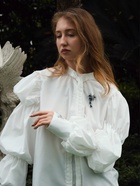 Брошь «Цветочная роса» с бантом, бело-синяя в серебре - Фото 6